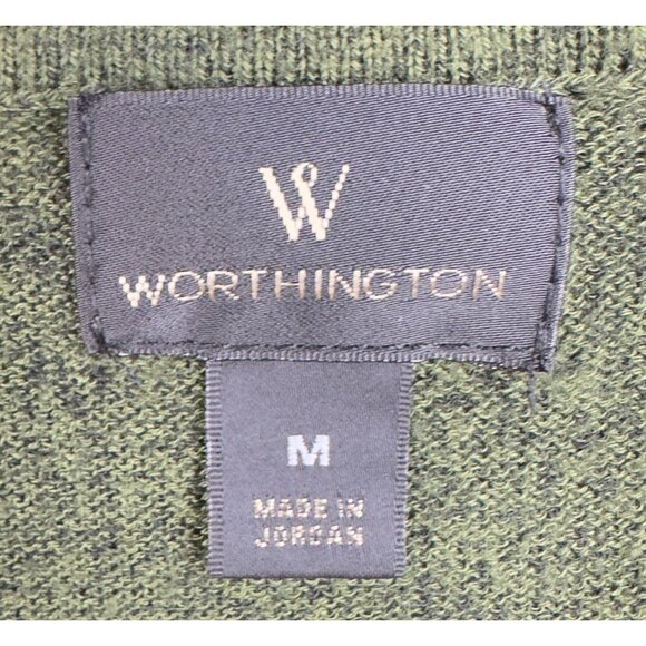 Worthington Knit Sweater Mens M Green Long Sleeve Crew Neck Acrylic Rayon - Picture 6 of 10